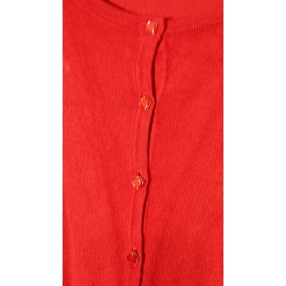 Premise Studio Cardigan Small Long Sleeve Sweater w/ Fancy Buttons Burnt Orange - Picture 4 of 9